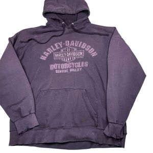 Harley Davidson Tacoma, Washington black faded hoodie XXL